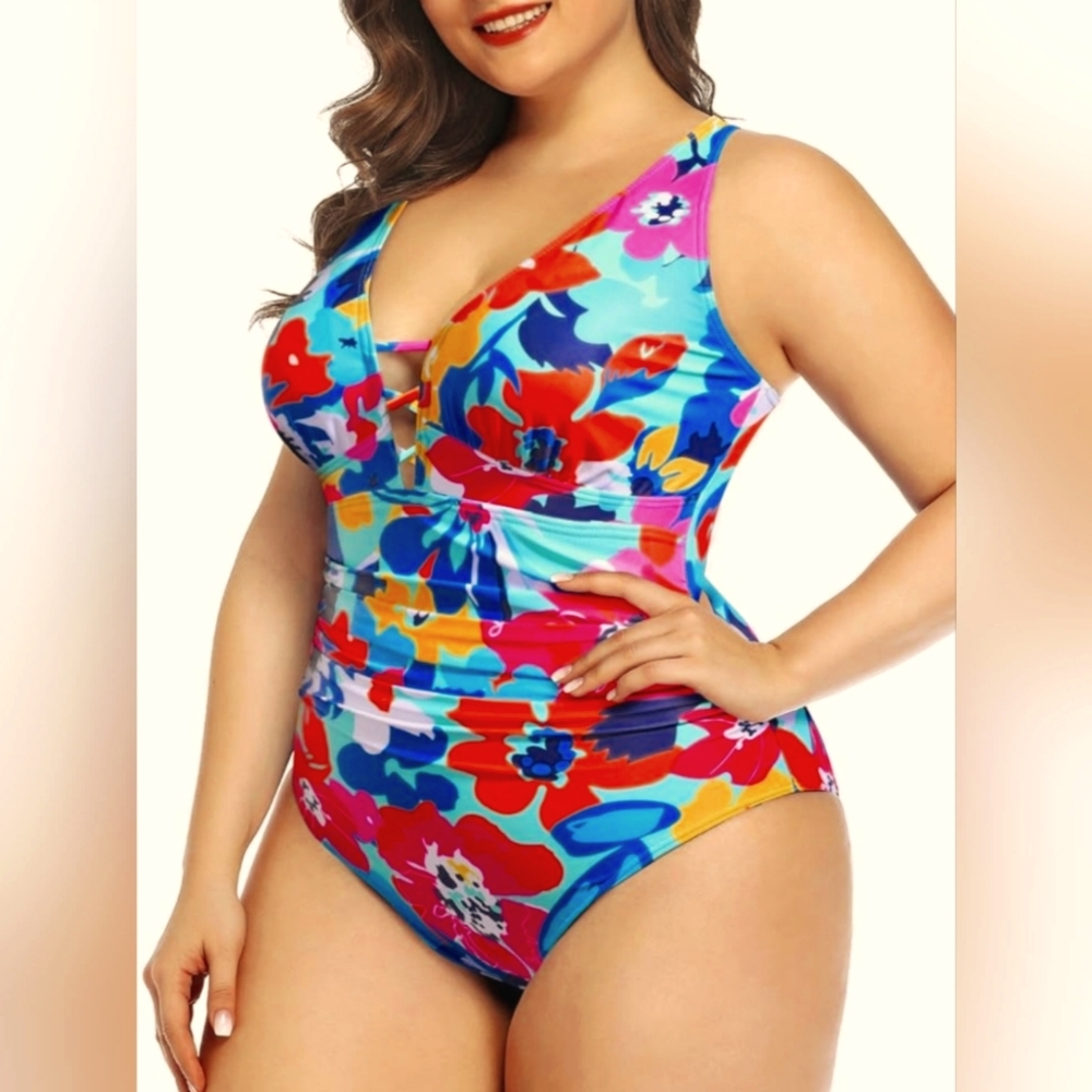 Yonique Women's Plunge Lace Up Swinsuit